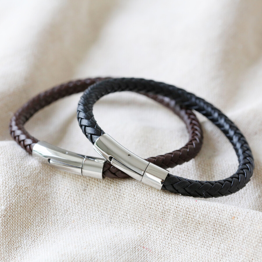 Men's Personalised Anniversary Leather Bracelet | Lisa Angel