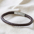 Lisa Angel Men's Brown Personalised Anniversary 'Trigger Happy' Leather Bracelet