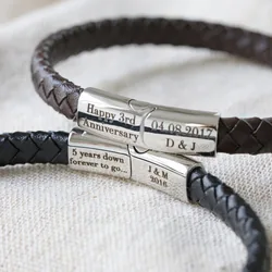 Men's Personalised Anniversary Woven Bracelet