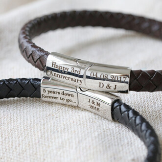 Men's Personalised Anniversary Woven Bracelet