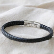 Lisa Angel Men's Black Personalised Anniversary Woven Bracelet