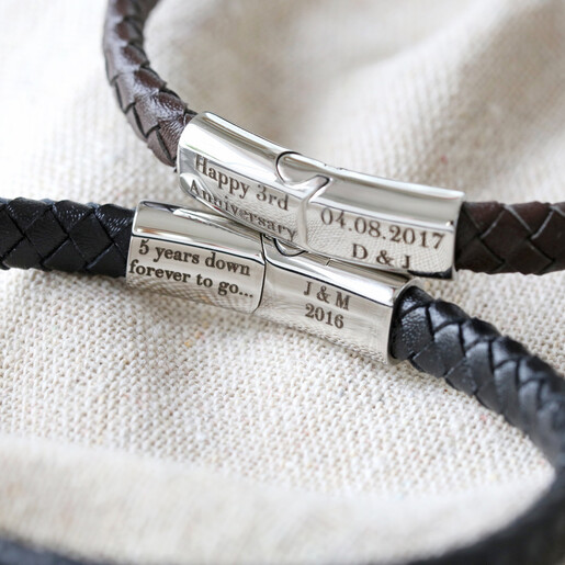 Genuine Leather Custom Engraved Men's Bracelets | Personalized Text -  Clothed with Truth