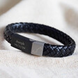 Lisa Angel Men's Black Personalised Constellation Woven Leather Bracelet 