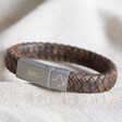 Lisa Angel Men's Brown Personalised Constellation Woven Leather Bracelet