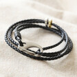 Lisa Angel Men's Hand-Stamped Personalised Double Cord Wrap Bracelet