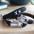 Men's Personalised Family Kiss Woven Cord Bracelet