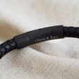 Lisa Angel Men's Personalised Leather Bracelet with Matt Black Clasp