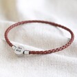 Lisa Angel Men's Brown Personalised Leather Bracelet with Disc Clasp