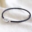 Lisa Angel Men's Engraved Personalised Leather Bracelet with Disc Clasp