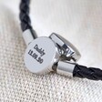 Lisa Angel Men's Stylish Personalised Leather Bracelet with Disc Clasp