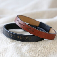 Men's Personalised Leather Strap Bracelet