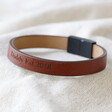 Lisa Angel Men's Personalised Leather Strap Bracelet in Brown