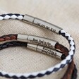 Men's Personalised Slim Woven Leather Bracelet