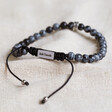Lisa Angel Meaningful Men's Semi-Precious Snowflake Obsidian Stone Adjustable Bracelet