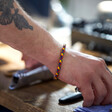 Model Shot of Slim Rainbow Braided Leather Bracelet