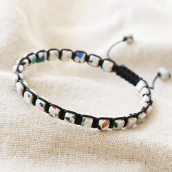 Men's Black Cord and Recycled Terrazzo Bead Bracelet