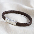 Lisa Angel Men's Brown Woven Bracelet with Shiny Clasp