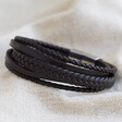Lisa Angel Men's Layered Leather Straps Bracelet
