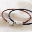 Lisa Angel Men's Leather Bracelet with Disc Clasp