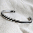 Lisa Angel Men's Stainless Steel and Black Cord Bangle