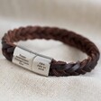 Personalised Men's Thick Woven Brown Leather Bracelet