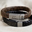 Lisa Angel Men's Personalised Handwriting Woven Leather Bracelet