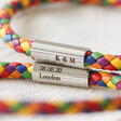 Lisa Angel Personalised Slim Rainbow Braided Leather Bracelet