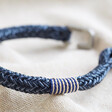 Lisa Angel Denim Blue Personalised Woven Cord and Stainless Steel Clasp Bracelet