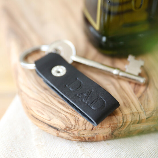 Black Leather Strap Keyring	