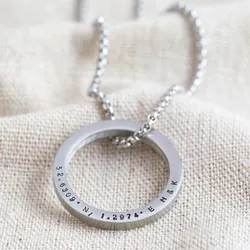 Men's Personalised Stainless Steel Hoop Necklace