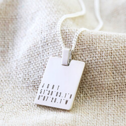 Men's Personalised Sterling Silver Tag Necklace