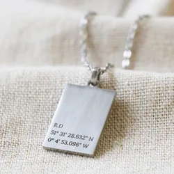 Men's Personalised Brushed Stainless Steel Tag Necklace