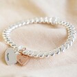 Lisa Angel Silver Personalised Beaded Hearts Bracelet