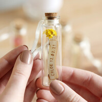 Personalised Dried Flower Glass Bottle