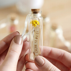 Personalised Dried Flower Glass Bottle