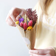 Model Holding Lisa Angel Ladies' Rainbow Brights Dried Flower Posy Bouquet Letterbox Gift