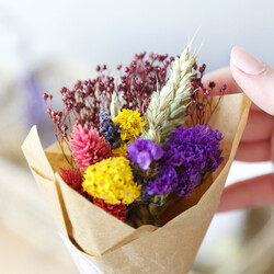 Rainbow Brights Dried Flower Posy Letterbox Gift with Amethyst
