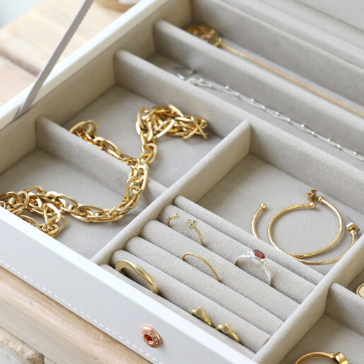 Stackers White & Rose Gold Classic Medium Jewellery Box Lid