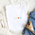 Lisa Angel 100% Cotton Personalised Embroidered Birth Flowers T-Shirt in White