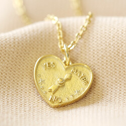Gold Sterling Silver Decision Heart Pendant Necklace