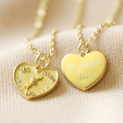 Personalised Gold Sterling Silver Decision Heart Pendant Necklace