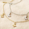 Lisa Angel Stainless Steel Butterfly Necklace in Gold and Silver Close Up