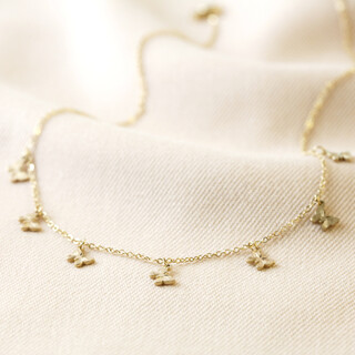 Gold Stainless Steel Butterfly Necklace