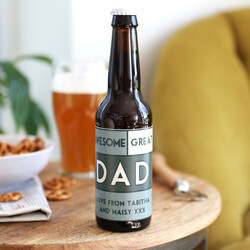 Personalised 'Awesome Dad' Father's Day Bottle of Malt Coast Beer