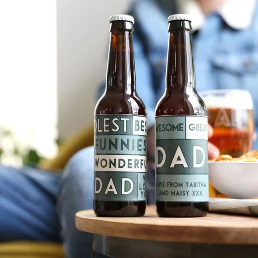 Father's Day Bold Block Beer Bottles