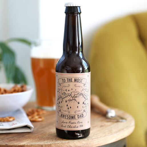Lisa Angel Personalised 'To The Most Awesome Dad' Bottle of Malt Coast Beer