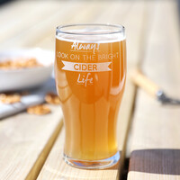 Engraved 'Bright Cider Life' Pint Glass