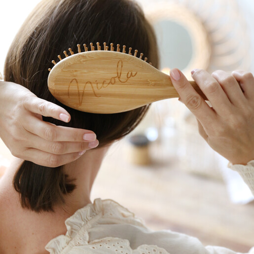 Personalised Name Bamboo Hairbrush | Lisa Angel