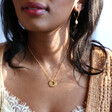 Personalised Gold Sterling Silver Russian Ring Necklace on Model