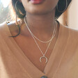 Sterling Silver Horn Necklace on Model